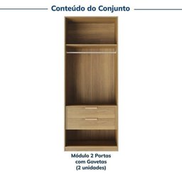 Guarda-roupa Modulado 2 Peças 4 Portas Jade Cabecasa Madeiramadeira - 4