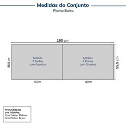 Guarda-roupa Modulado 2 Peças 4 Portas Jade Cabecasa Madeiramadeira - 2