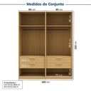 Ver imagem 3 de Guarda Roupa Planejado Casal 2 Peças 4 Portas Jade CabeCasa MadeiraOriginals Marrom/Avelã