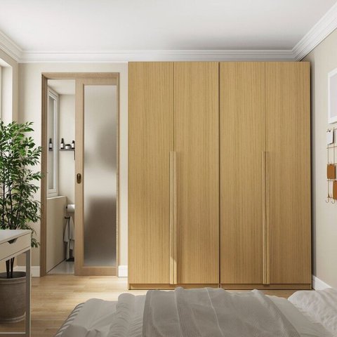Guarda-Roupa Casal Planejado 4 Portas de Correr Avelã Jade CabeCasa MadeiraOriginals Jade