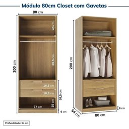 Guarda-roupa Modulado 4 Peças 4 Portas Jade CabeCasa MadeiraMadeira - 10
