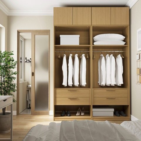 Guarda-roupa Modulado 4 Peças 4 Portas Jade CabeCasa MadeiraOriginals