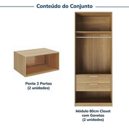 Guarda-roupa Modulado 4 Peças 4 Portas Jade CabeCasa MadeiraMadeira - 4