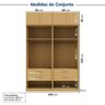 Guarda-roupa Modulado 4 Peças 4 Portas Jade CabeCasa MadeiraOriginals - 3