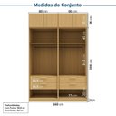 Ver imagem 3 de Guarda-Roupa Planejado 4 Peças 4 Portas Jade CabeCasa MadeiraOriginals Marrom/Avelã