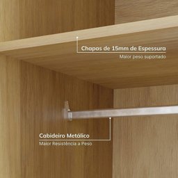 Guarda-roupa Modulado 4 Peças 4 Portas Jade CabeCasa MadeiraMadeira - 6