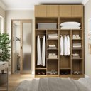 Ver imagem 1 de Guarda-Roupa Planejado 4 Peças 4 Portas Jade CabeCasa MadeiraOriginals Marrom/Avelã