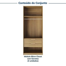 Guarda-roupa Modulado 2 Peças sem Portas Jade CabeCasa MadeiraMadeira - 4