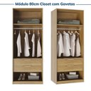 Ver mais imagens de Guarda-Roupa Planejado 2 Peças sem Portas Jade CabeCasa MadeiraOriginals Marrom/Avelã