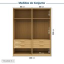 Ver imagem 3 de Guarda-Roupa Planejado 2 Peças sem Portas Jade CabeCasa MadeiraOriginals Marrom/Avelã