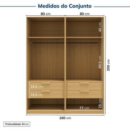 Guarda-roupa Modulado 2 Peças sem Portas Jade CabeCasa MadeiraMadeira - 3