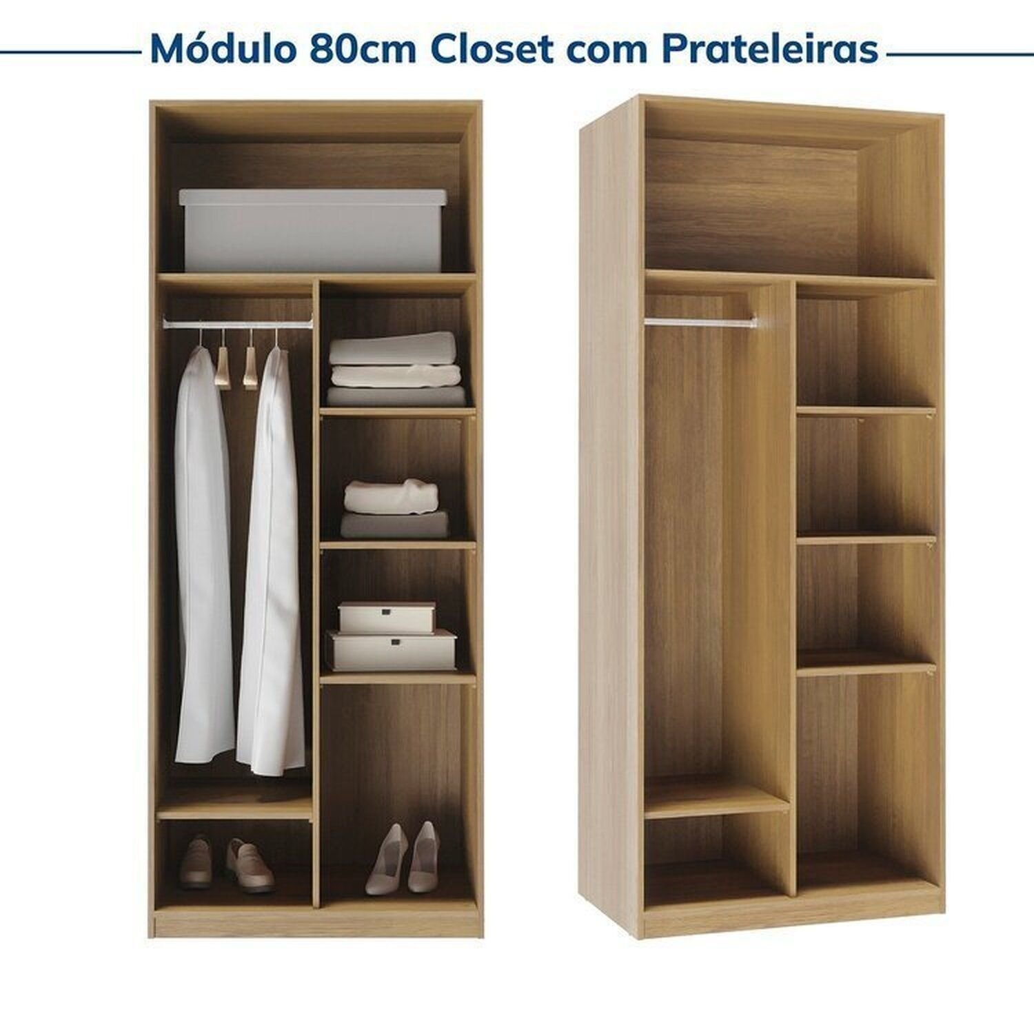 Guarda-roupa Modulado 2 Peças sem Portas Jade Cabecasa Madeiramadeira - 7
