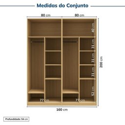 Guarda-roupa Modulado 2 Peças sem Portas Jade Cabecasa Madeiramadeira - 3