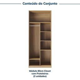 Guarda-roupa Modulado 2 Peças sem Portas Jade Cabecasa Madeiramadeira - 4