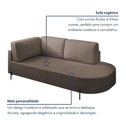 Sofá Living Orgânico 2 Lugares 165cm Norten - 4