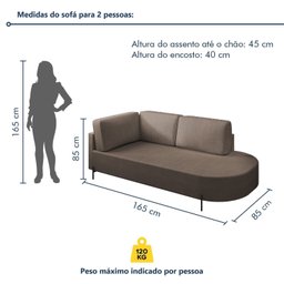 Sofá Living Orgânico 2 Lugares 165cm Norten - 8
