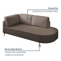Sofá Living Orgânico 2 Lugares 165cm Norten - 3
