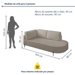 Sofá Living Orgânico 2 Lugares 165cm Norten - 8