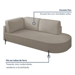 Sofá Living Orgânico 2 Lugares 165cm Norten - 3