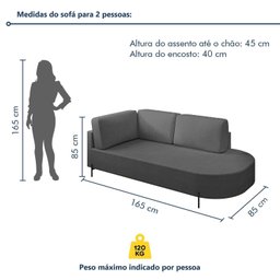 Sofá Living Orgânico 2 Lugares 165cm Norten - 8