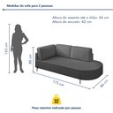 Ver imagem 3 de Sofá Living Orgânico 2 Lugares Veludo Cinza Escuro Norten 175cm