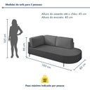 Ver mais imagens de Sofá Living Orgânico 2 Lugares 165cm Base de Ferro Braço Esquerdo Norten