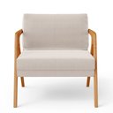 Ver imagem 6 de Kit 4 Poltronas Decorativas para Sala Estar Pietra Estrutura de Madeira L02 Linho Cru - Lyam Decor
