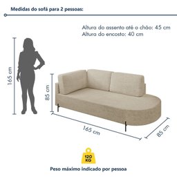 Sofá Living Orgânico 2 Lugares 165cm Norten - 8