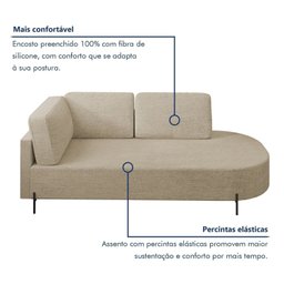 Sofá Living Orgânico 2 Lugares 165cm Norten - 5