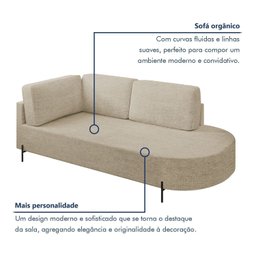 Sofá Living Orgânico 2 Lugares 165cm Norten - 4