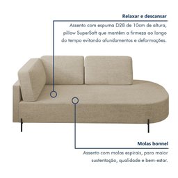 Sofá Living Orgânico 2 Lugares 165cm Norten - 7