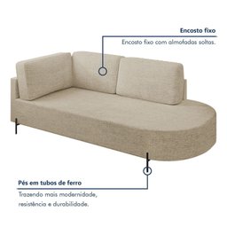 Sofá Living Orgânico 2 Lugares 165cm Norten - 3