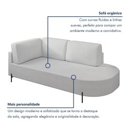 Sofá Living Orgânico 2 Lugares 165cm Norten - 4