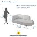 Ver imagem 3 de Sofá Living Orgânico 2 Lugares Bouclé Gelo Norten 175cm