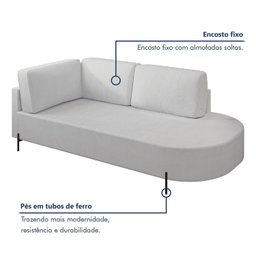 Sofá Living Orgânico 2 Lugares 165cm Norten - 3