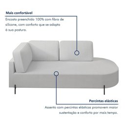 Sofá Living Orgânico 2 Lugares 165cm Norten - 5