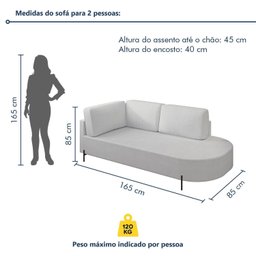 Sofá Living Orgânico 2 Lugares 165cm Norten - 8