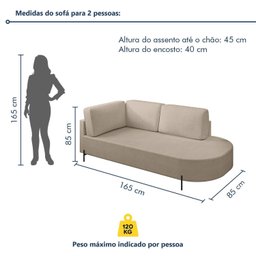 Sofá Living Orgânico 2 Lugares 165cm Norten - 8