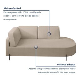 Sofá Living Orgânico 2 Lugares 165cm Norten - 5