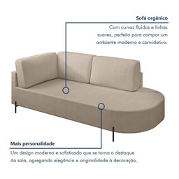 Sofá Living Orgânico 2 Lugares 165cm Norten - 4