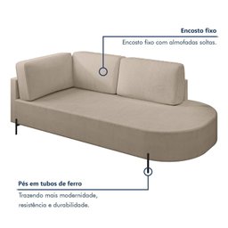 Sofá Living Orgânico 2 Lugares 165cm Norten - 3