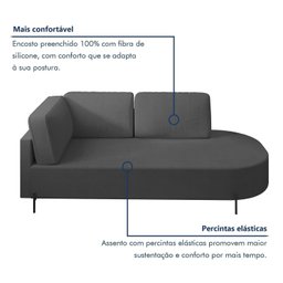Sofá Living Orgânico 2 Lugares 165cm Norten - 5