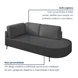 Sofá Living Orgânico 2 Lugares 165cm Norten - 4