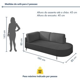 Sofá Living Orgânico 2 Lugares 165cm Norten - 8