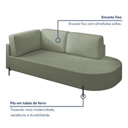 Sofá Living Orgânico 2 Lugares 165cm Norten - 3