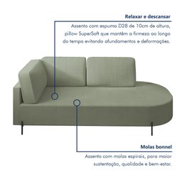 Sofá Living Orgânico 2 Lugares 165cm Norten - 7