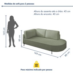 Sofá Living Orgânico 2 Lugares 165cm Norten - 8