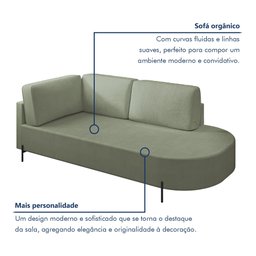 Sofá Living Orgânico 2 Lugares 165cm Norten - 4