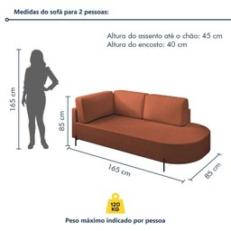 Sofá Living Orgânico 2 Lugares 165cm Norten - 8