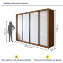 Ver imagem 3 de Guarda Roupa Casal Premium Nápoli 4 Portas de Correr 4 Gavetas 279,3cm Yescasa Branco/Carvalho